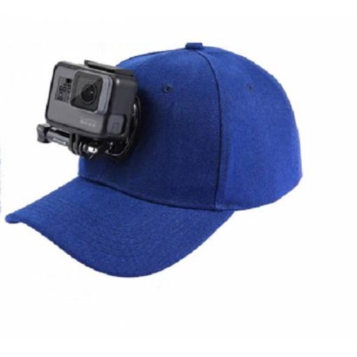 Foto - Sportovní kšiltovka s držákem na kameru - Modrá
