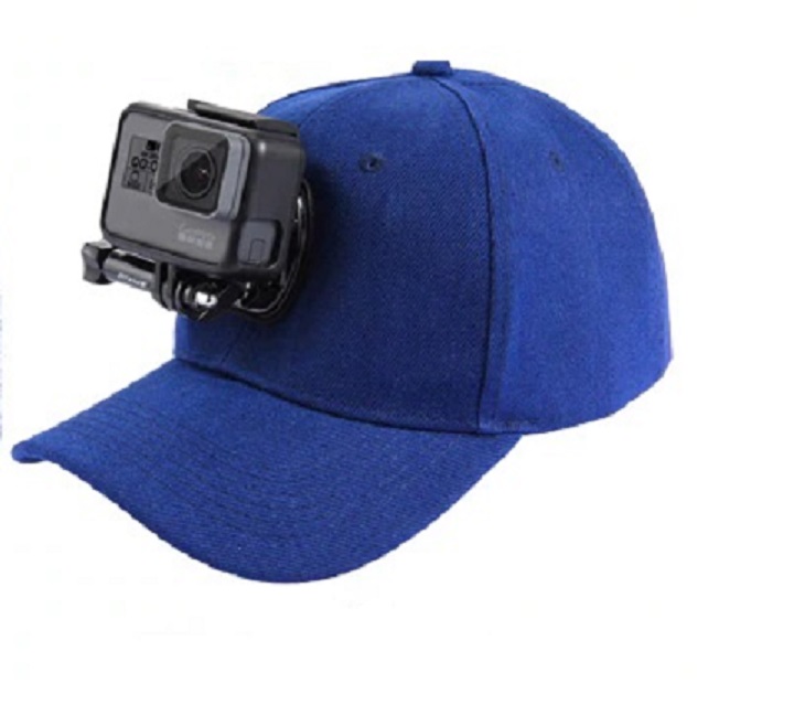 Sportovní kšiltovka s držákem na kameru - Modrá